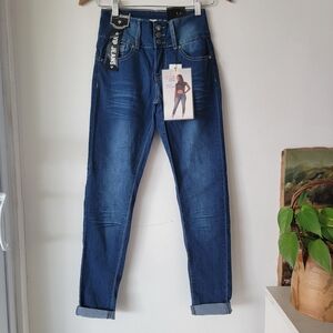 VIP Jeans Women's Blue Sculpting Stretch Skinny Denim Jeans Size 1/25